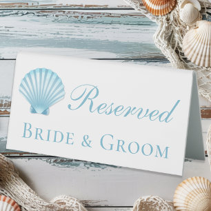 Shell Blue Nautical Beach Elegant Wedding Reserved