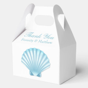 Shell Blue Nautical Beach Wedding Thank You  Favour Box