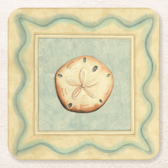 Shell Collector Square Paper Coaster (Front)