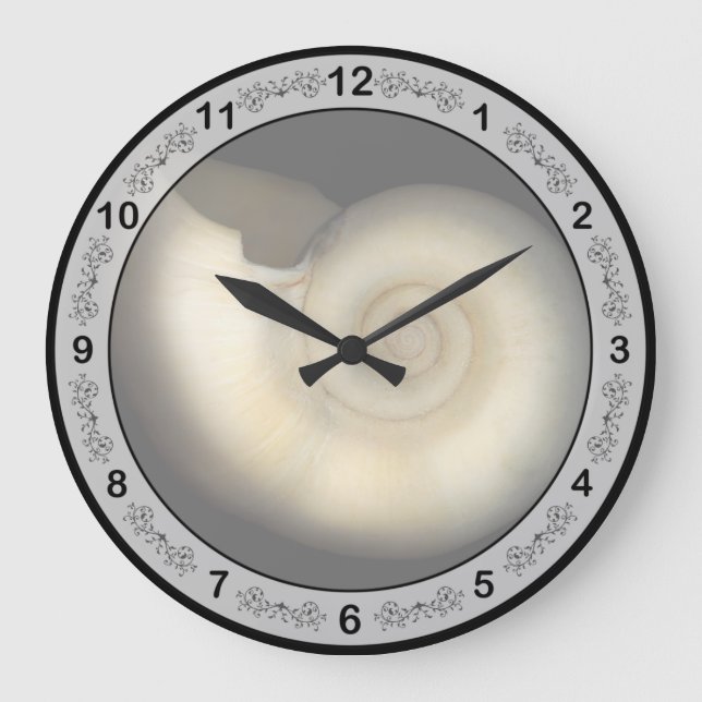 Shell - Conchology - Nautilus Large Clock (Front)