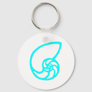 Shell Cut Out Cyan The MUSEUM Zazzle Gifts Key Ring