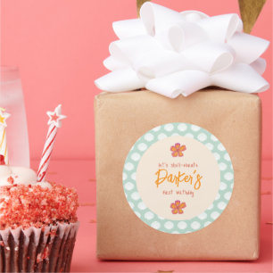 "Shell-ebration" Coastal Beach Party Theme  Classic Round Sticker