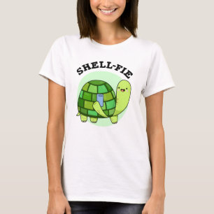 Shell-fie Funny Tortoise Selfie Pun  T-Shirt