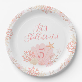 Shell Girl Birthday Party Plates