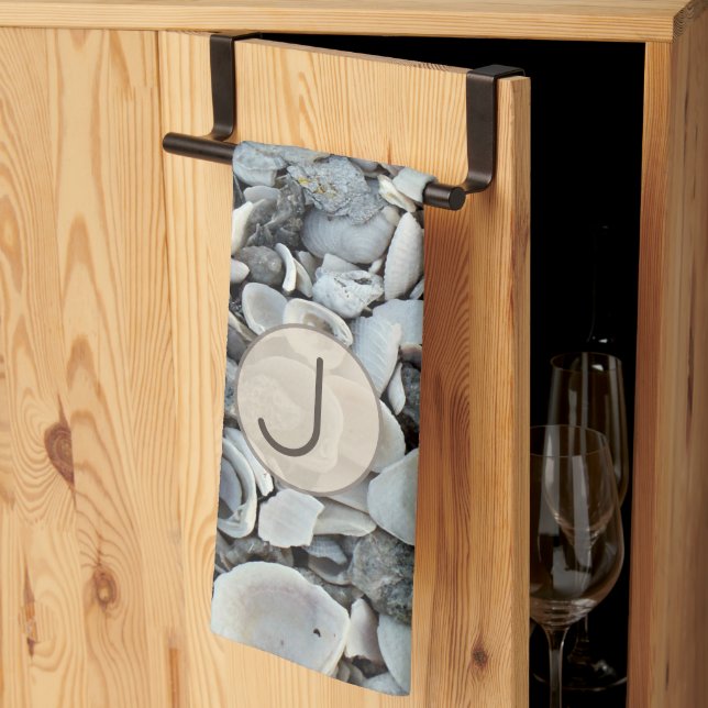 Shell Haven Initial Pattern Tea Towel (Thirds Fold)