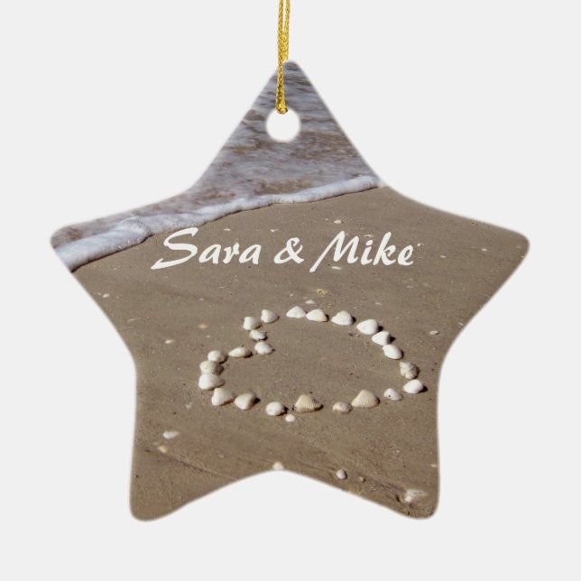 Shell Heart Beach Ornament (Front)