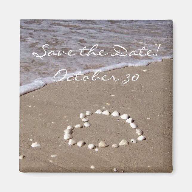 Shell Heart on the Sandy Beach Magnet (Front)