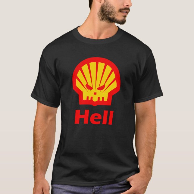 Shell Hell_Parody Logo Automotive T-Shirt (Front)
