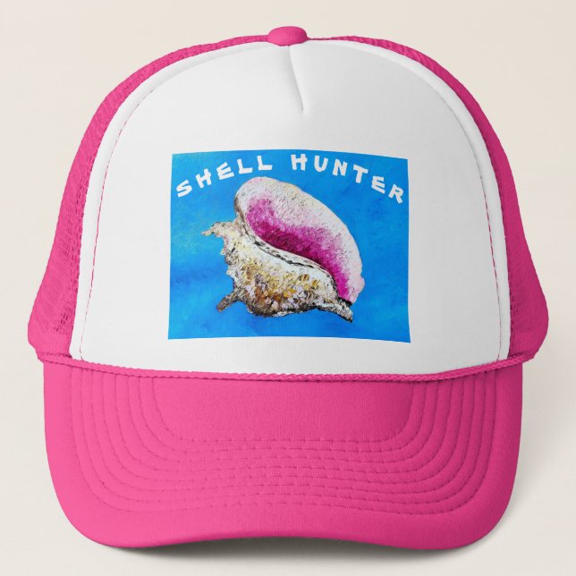 Shell Hunter Conch Shell Trucker Hat  (Front)