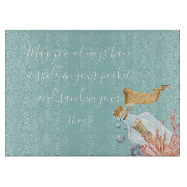 Shell In Your Pocket Beach Theme   Cutting Board (Front)