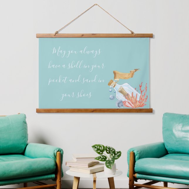 Shell In Your Pocket Beach Theme  Hanging Tapestry (Living Room)