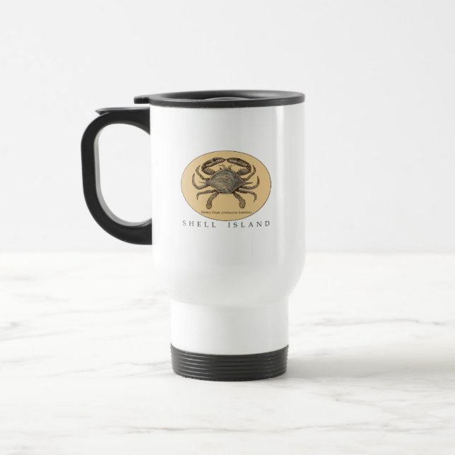 Shell Island Crab Travel Mug (Left)