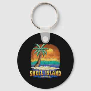 Shell Island Florida Vintage Distressed Souvenir Key Ring