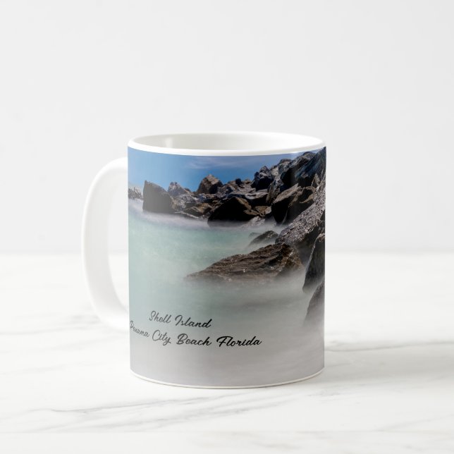 Shell Island Rocks And Waves Classic Mug (Front Left)