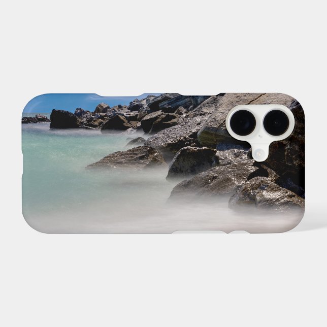 Shell Island Rocks And Waves iPhone Case (Back (Horizontal))