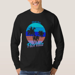 Shell Key Florida Retro Tropical Palm Trees Vacati T-Shirt