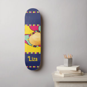 shell modern abstract design beach skateboard