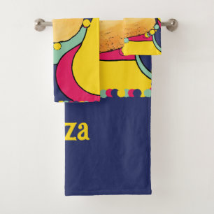 shell modern abstract design summer and beach bath towel set