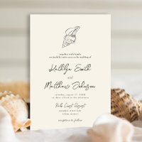 Shell Modern Beach Ocean Destination Wedding
