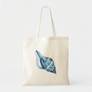 Shell nautical coastal ocean beach blue gifts tote bag