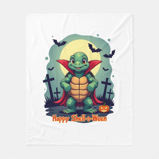 Shell-o-Ween Turtle Fleece Blanket (Front)
