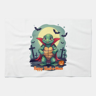 Shell-o-Ween Turtle Tea Towel