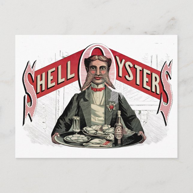 Shell Oysters Vintage Advertisement Postcard (Front)