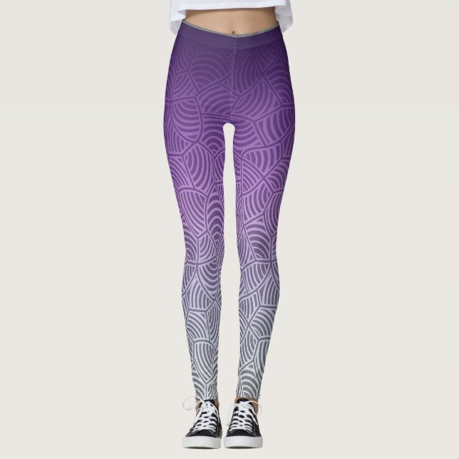 Shell pattern 02.nbg Grey BG Leggings (Front)