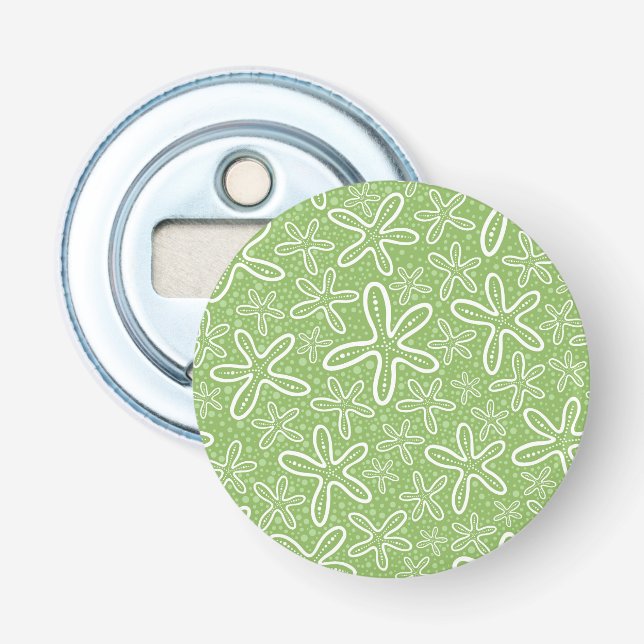 Shell Pattern On Spotted Background Bottle Opener (Front)