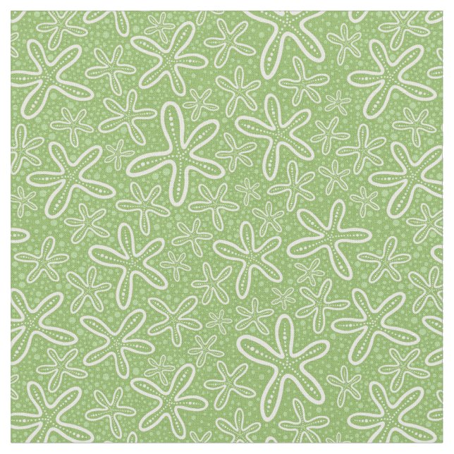 Shell Pattern On Spotted Background Fabric (Close Up)