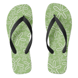 Shell Pattern On Spotted Background Flip Flops