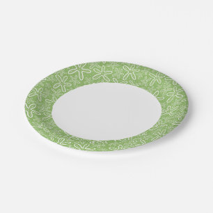 Shell Pattern On Spotted Background Paper Plate