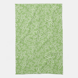 Shell Pattern On Spotted Background Tea Towel