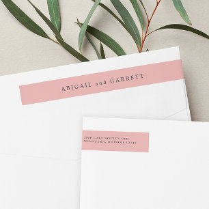 Shell Pink Wedding Return Address Wrap Around Label
