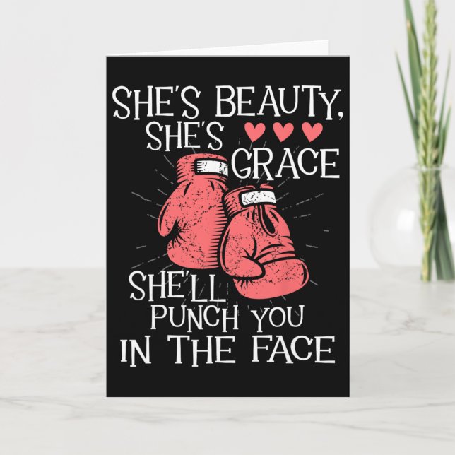 She'll Punch You In The Face - Kickboxer Kickboxin Card (Front)