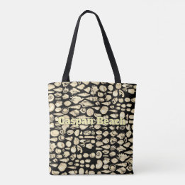 Shell- Sea of Shells -Black Tote Bag