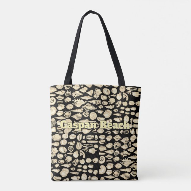 Shell- Sea of Shells -Black Tote Bag (Back)