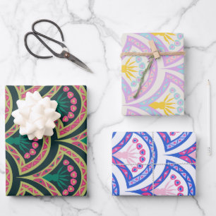 shell shaped colourful pattern wrapping paper sheet