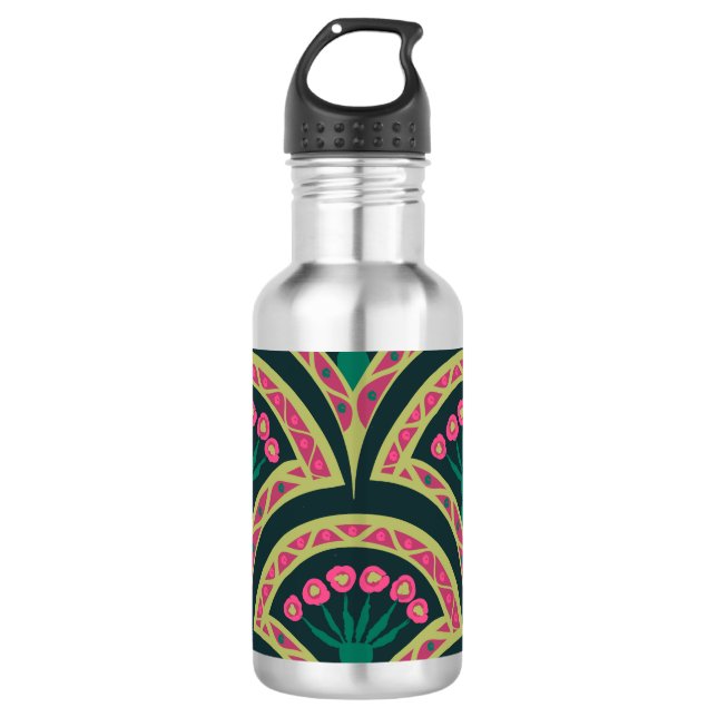 shell shaped green pattern 532 ml water bottle (Front)