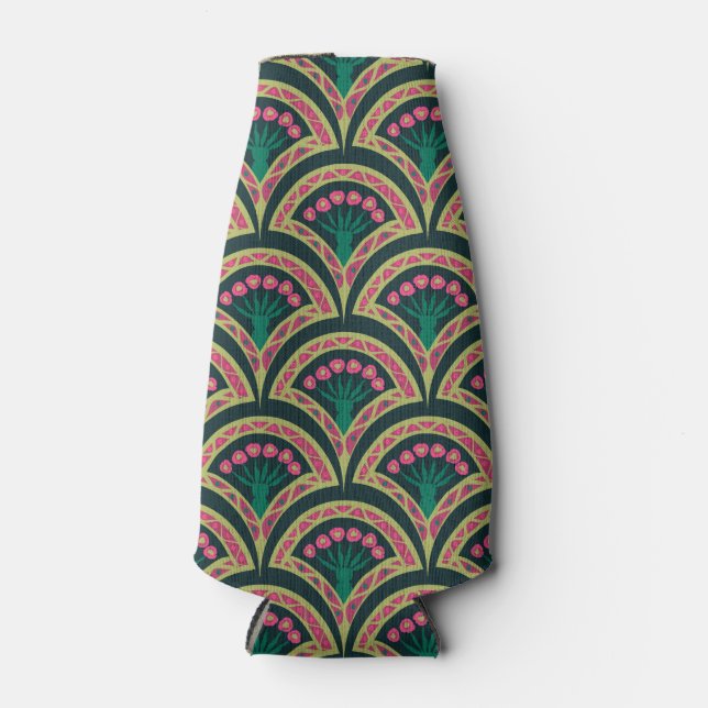 shell shaped green pattern bottle cooler (Front)