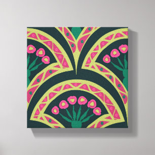 shell shaped green pattern canvas print