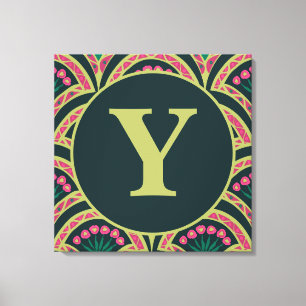 shell shaped green pattern canvas print