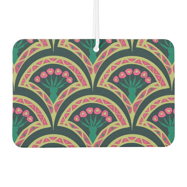 shell shaped green pattern car air freshener (Front)