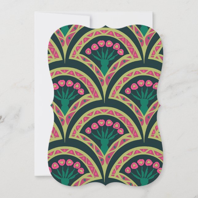 shell shaped green pattern card (Front)