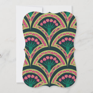 shell shaped green pattern card