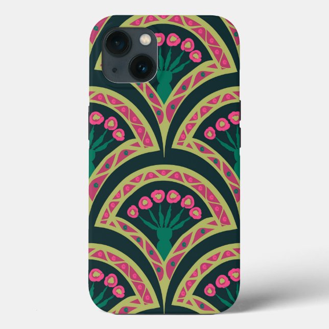 shell shaped green pattern Case-Mate iPhone case (Back)