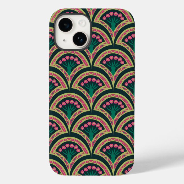 shell shaped green pattern Case-Mate iPhone case (Back)