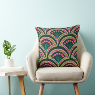 shell shaped green pattern cushion