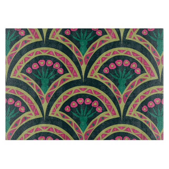 shell shaped green pattern cutting board (Front)