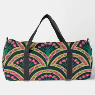 shell shaped green pattern duffle bag